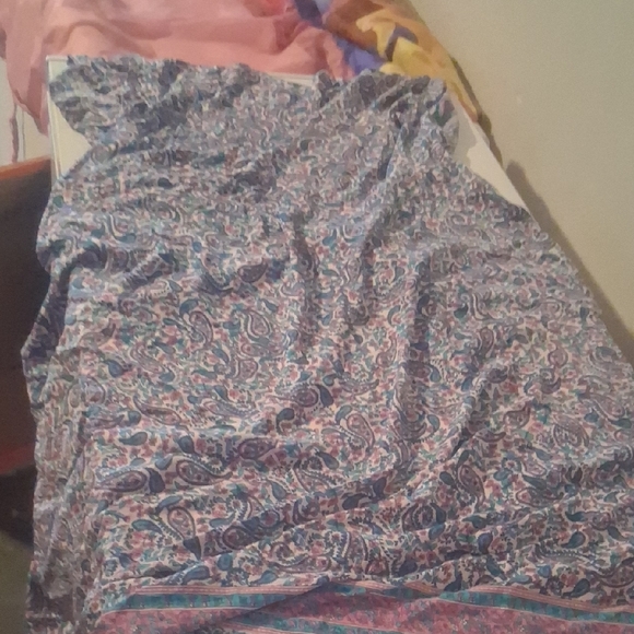 PRETTYGARDEN Boho Paisley Maxi Dress Robe Blue Pink XL Viscose - Picture 6 of 6